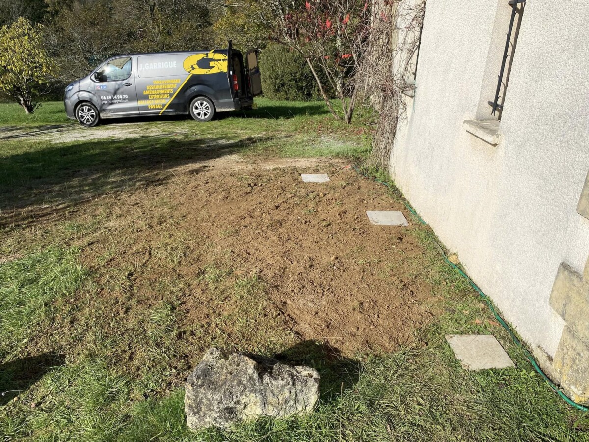 Vu du lieu d'intervention après la réparation de la conduite cassée...